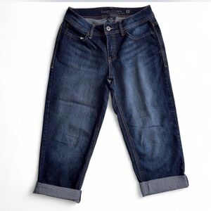 Faded Glory Dark Wash Cropped Cuffed Jeans Size 6